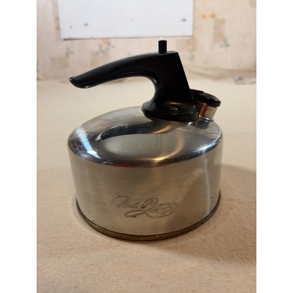 Revere Ware Paul Revere Copper Bottom Tea Kettle 1801 Whistling Pot h 93-C Korea
